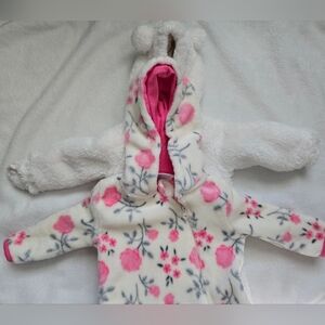 Carter's White and Pink Floral One Piece